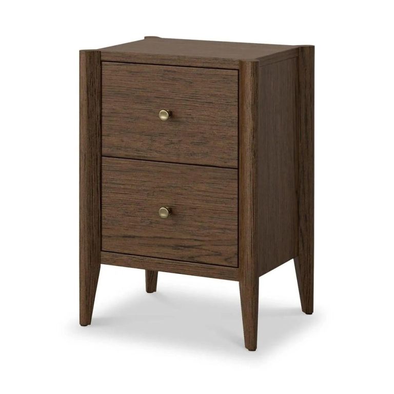 Paris Bedside Cabinet - 2 Drawer - Dark Oak