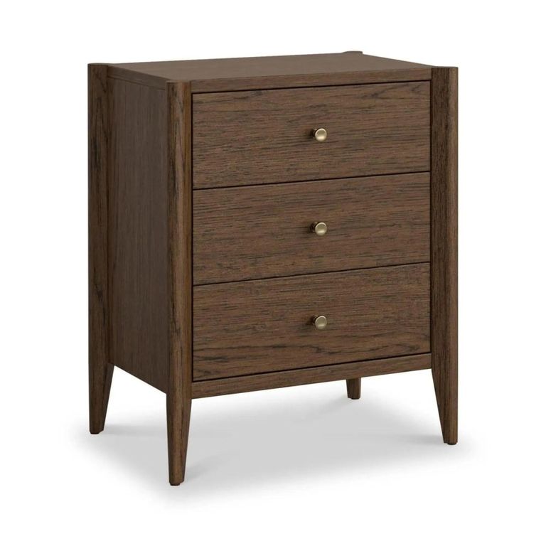 Paris Bedside Cabinet - 3 Drawer - Dark Oak
