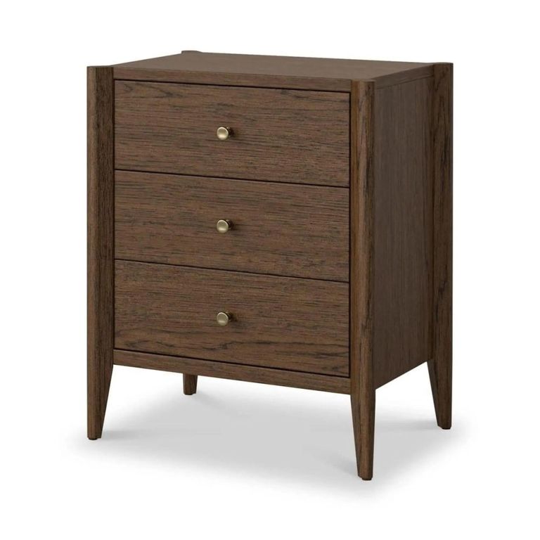 Paris Bedside Cabinet - 3 Drawer - Dark Oak