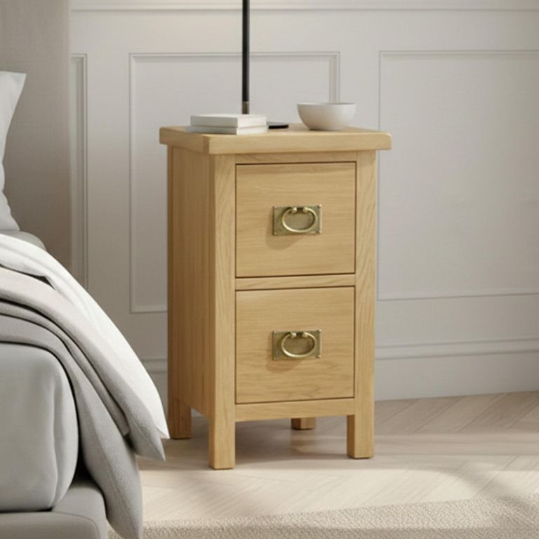 Salisbury Lite Bedside Cabinet - 2 Drawer - Oak