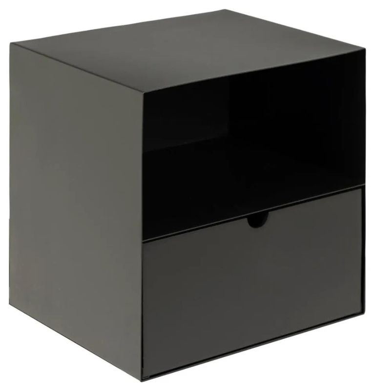 Joliet Bedside Cabinet - 1 Drawer - Black