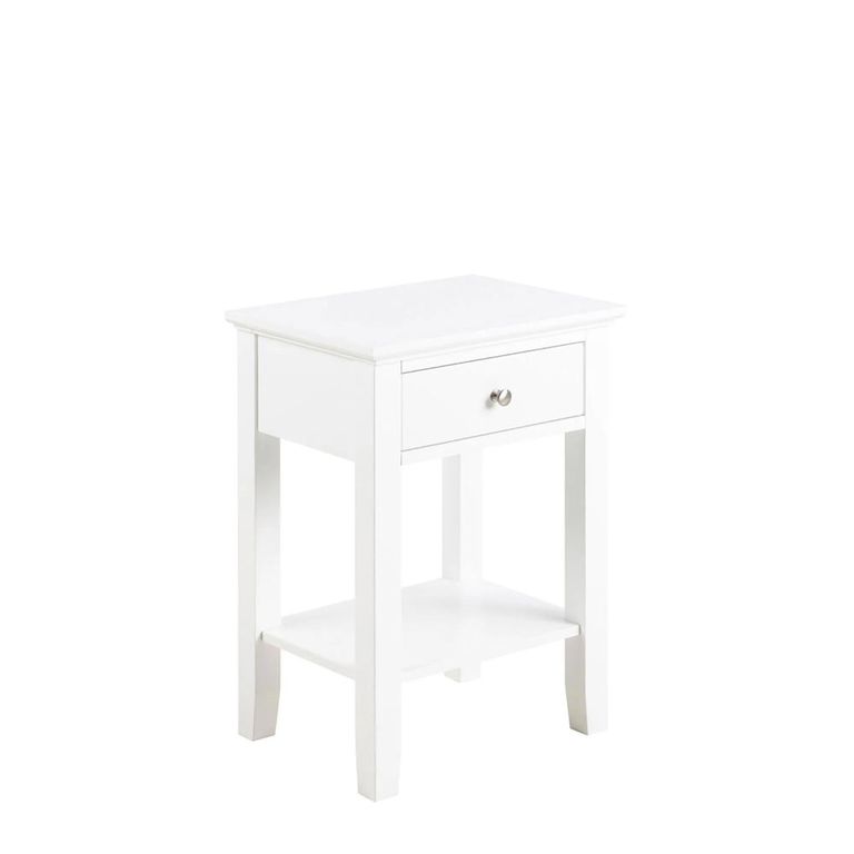 Linnea Bedside Table - 1 Drawer - White