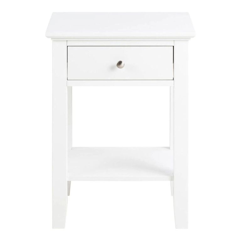 Linnea Bedside Table - 1 Drawer - White