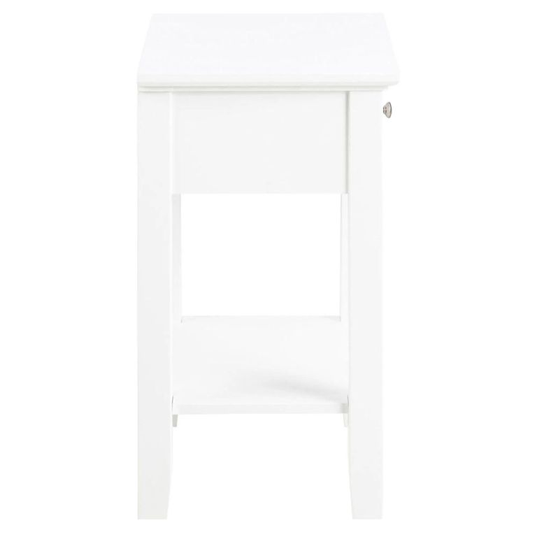 Linnea Bedside Table - 1 Drawer - White