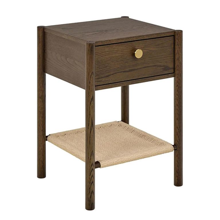 Monfort Bedside Table - 1 Drawer - Smoked Oak