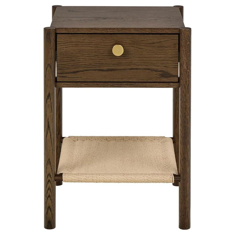 Monfort Bedside Table - 1 Drawer - Smoked Oak