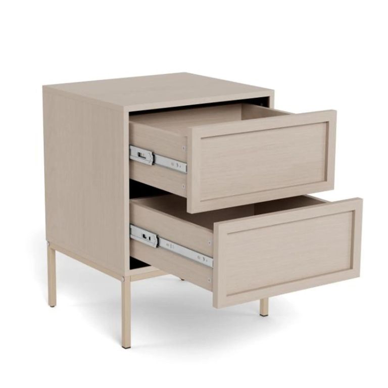 Palmdale Bedside Table - 2 Drawer - Grey