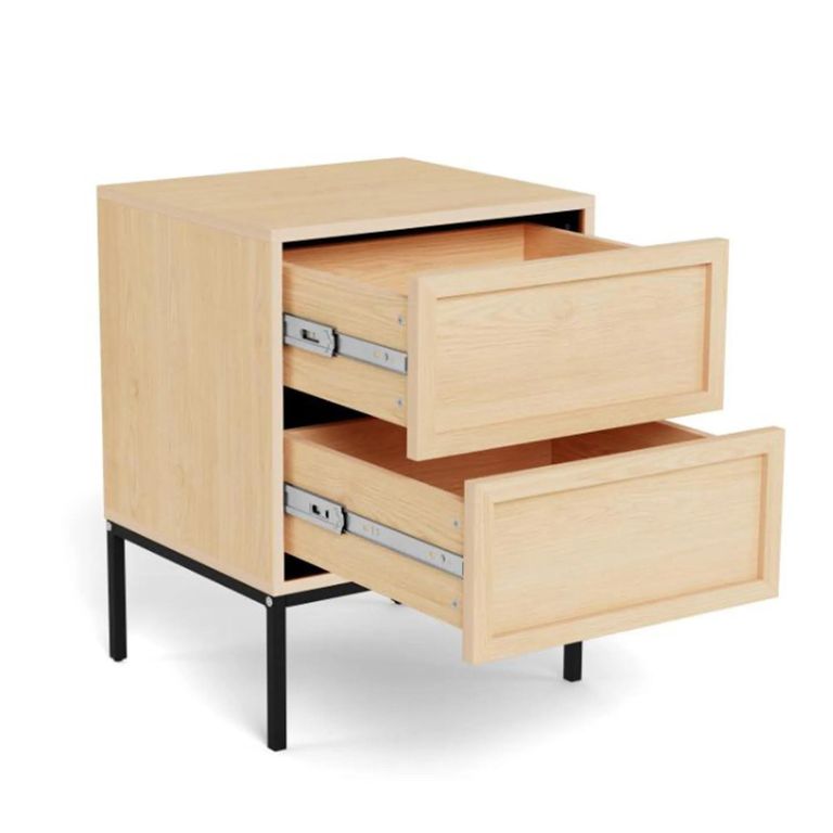 Palmdale Bedside Table - 2 Drawer - Oak
