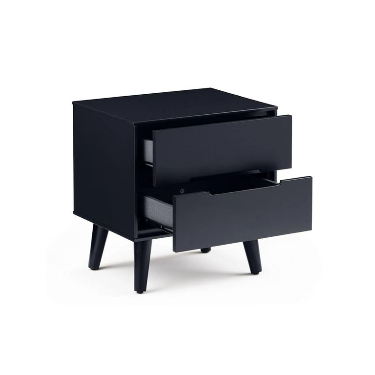 Alicia Black Bedside Cabinet - 2 Drawer