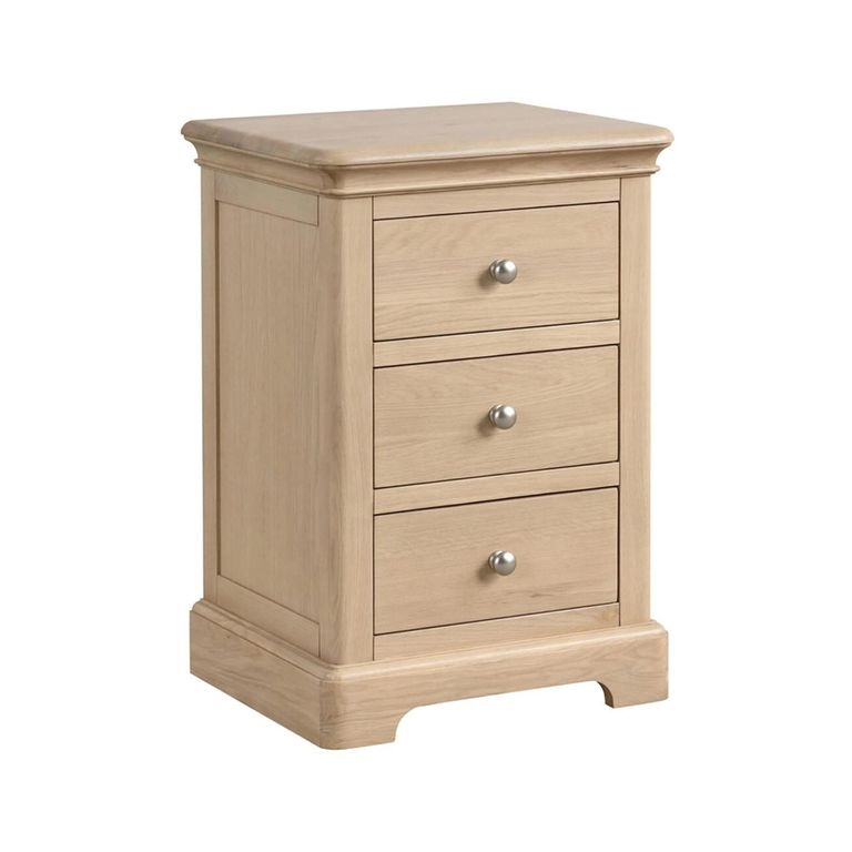 Cromwell Bedside Cabinet - 3 Drawer - Oak