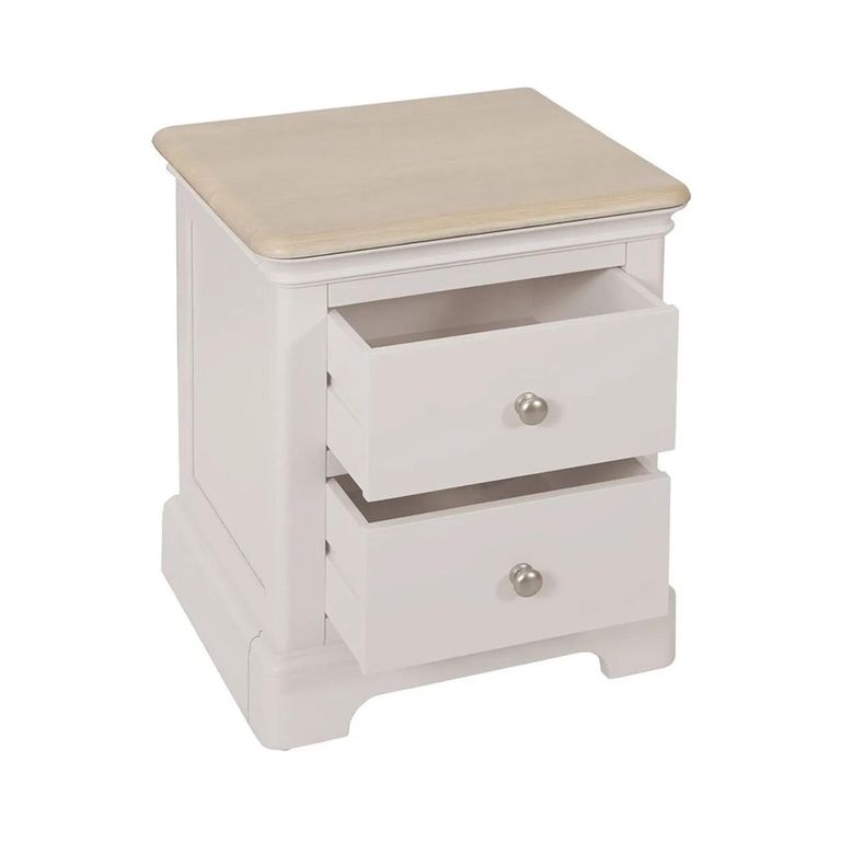 Cromwell Bedside Cabinet - 2 Drawer - Grey Painted