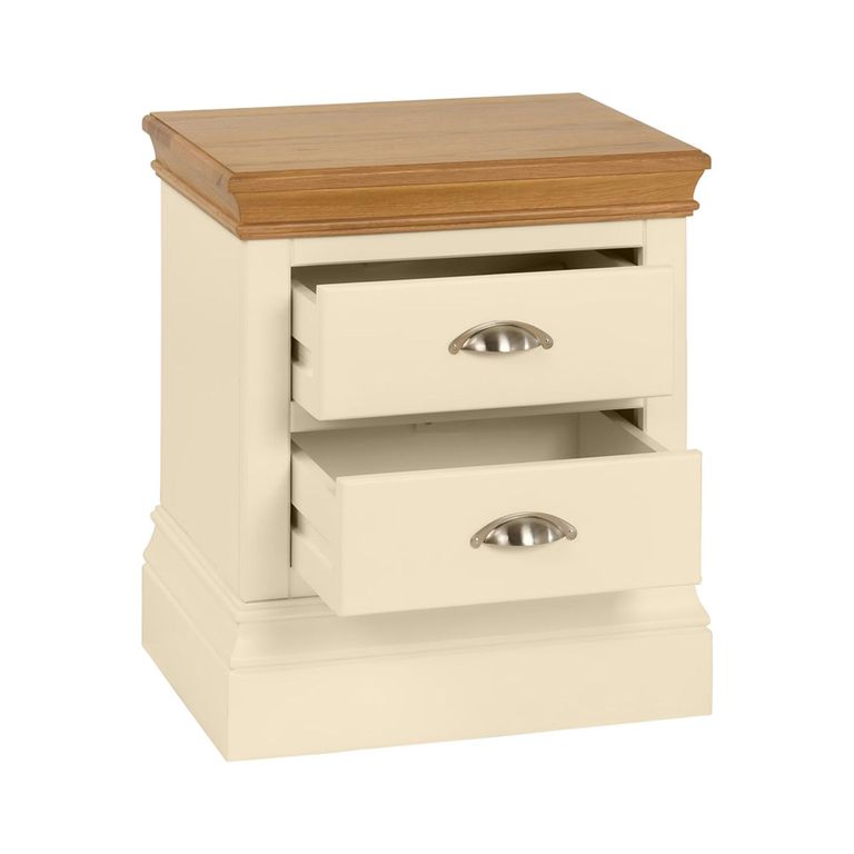 Versailles Bedside Cabinet - 2 Drawer - Ivory Painted