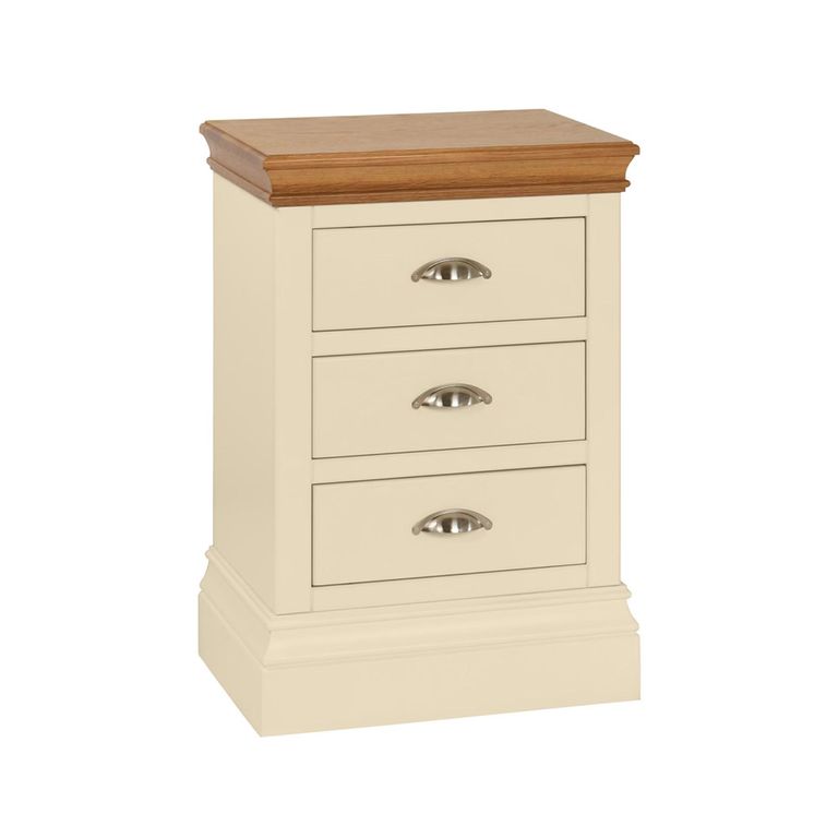 Versailles Bedside Cabinet - 3 Drawer - Ivory Painted