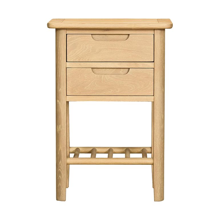 Twyford Bedside Table - 2 Drawer - Oak