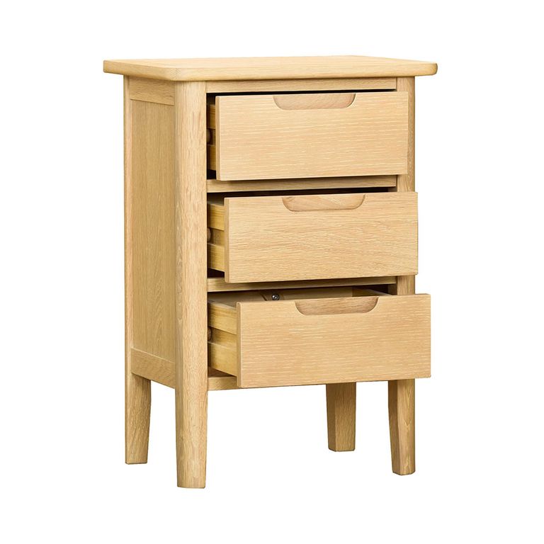 Twyford Bedside Cabinet - 3 Drawer - Oak