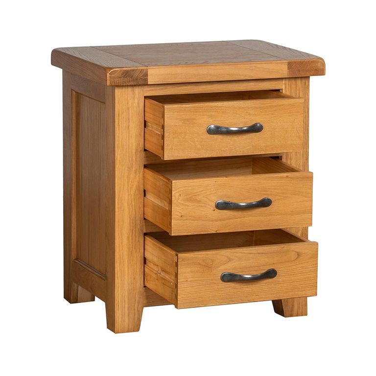 Somer Bedside Cabinet - 3 Drawer - Oak