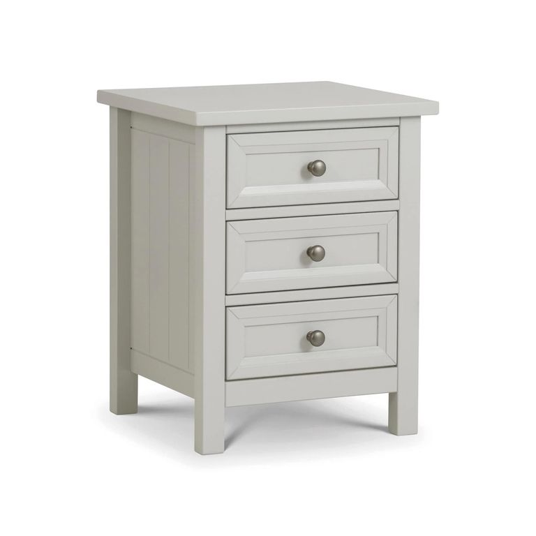 Maine Bedside Cabinet - 3 Drawer - Grey