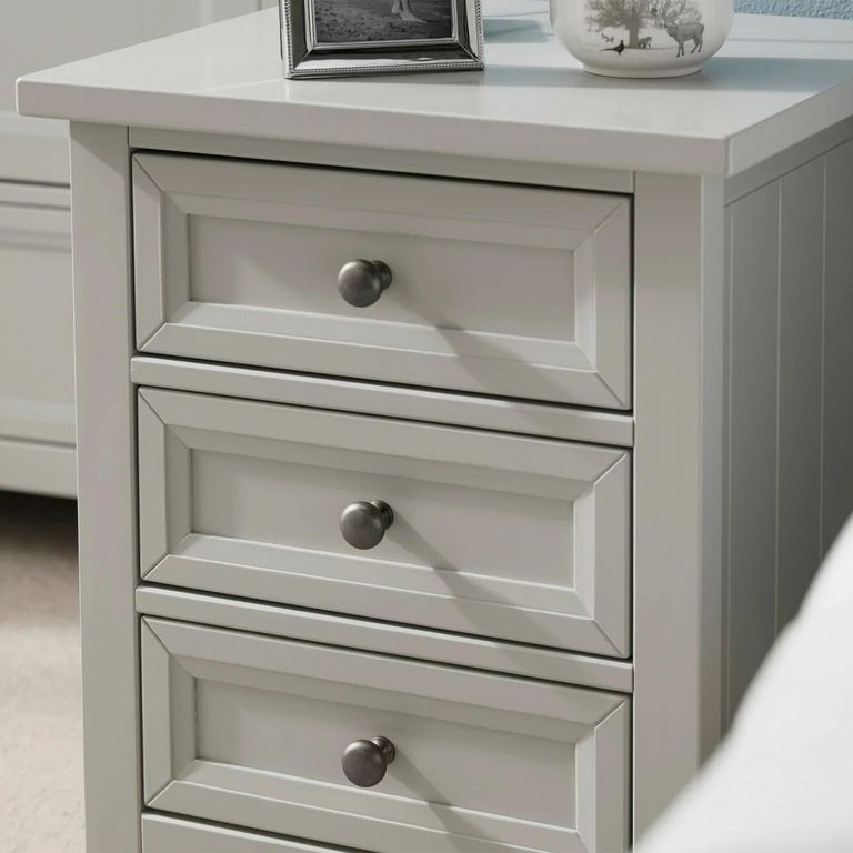 Maine Bedside Cabinet - 3 Drawer - Grey