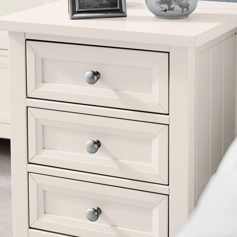 Maine Bedside Cabinet - 3 Drawer - White