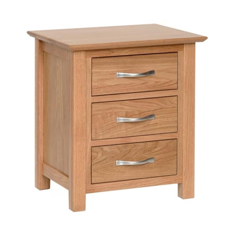 Nimbus Bedside Cabinet - 3 Drawer - Oak