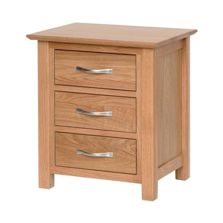 Nimbus Bedside Cabinet - 3 Drawer - Oak