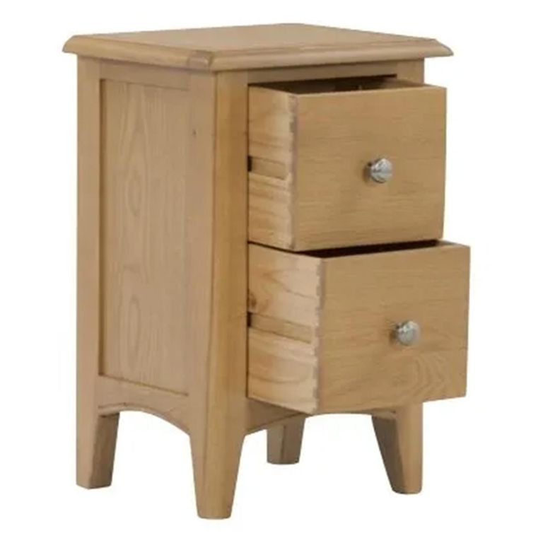 Kilkenny Narrow Bedside Cabinet - 2 Drawer - Oak
