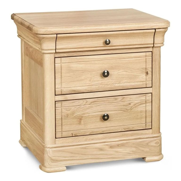 Moreno Bedside Cabinet - 3 Drawer - Oak