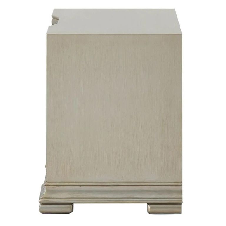 Clearance - Lucca Bedside Cabinet - 2 Drawer - Mirrored - Champagne - A436