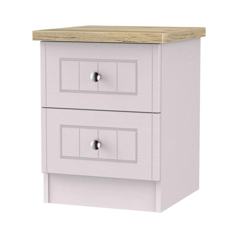 Vienna Bedside Cabinet - 2 Drawer - Cashmere