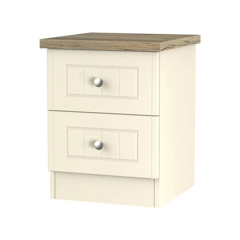 Vienna Bedside Cabinet - 2 Drawer - Cream