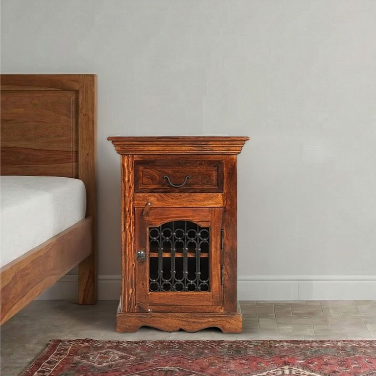 Indian Sheesham RHF Door Bedside Cabinet