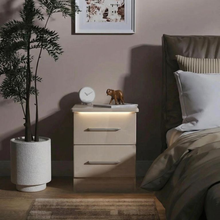 Paris Bedside Cabinet - 2 Drawer - Cashmere