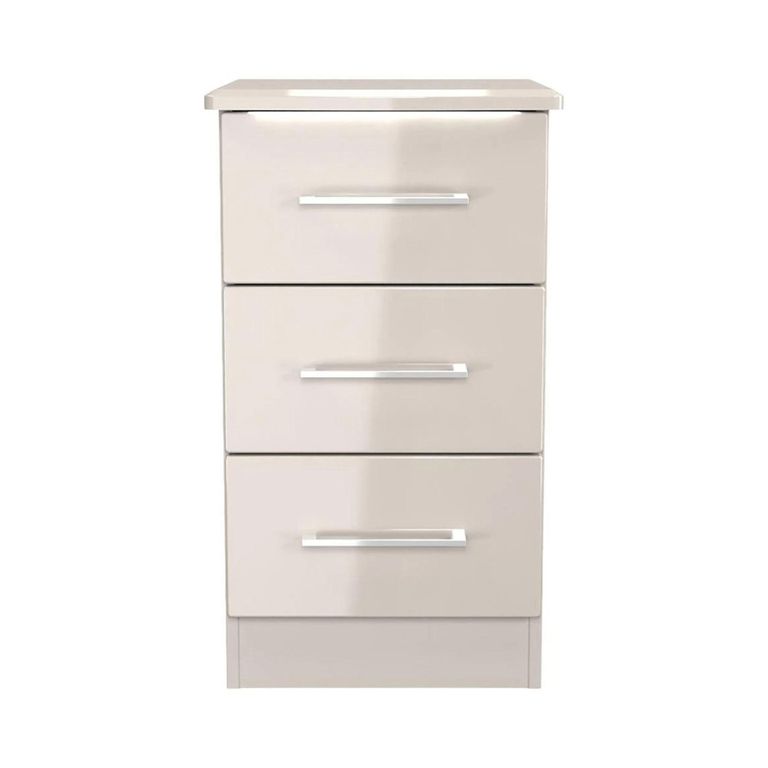 Paris Bedside Cabinet - 3 Drawer - Cashmere
