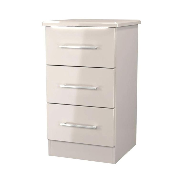 Paris Bedside Cabinet - 3 Drawer - Cashmere