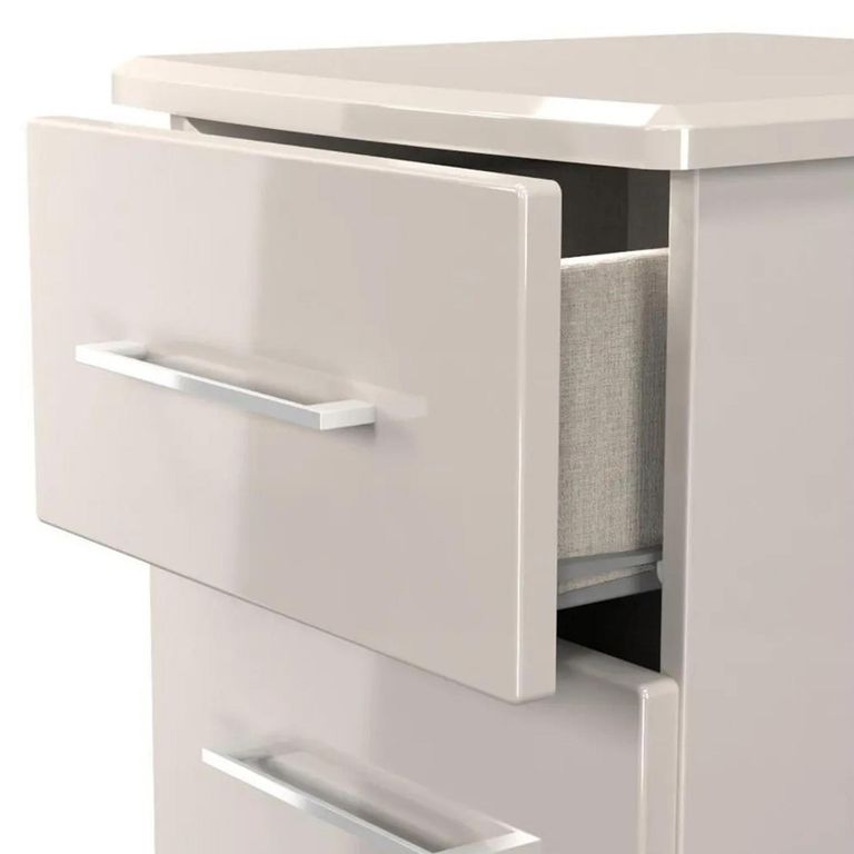 Paris Bedside Cabinet - 3 Drawer - Cashmere