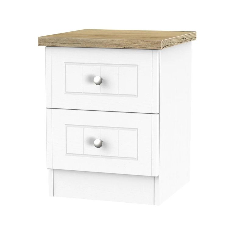 Vienna Bedside Cabinet - 2 Drawer - Porcelain