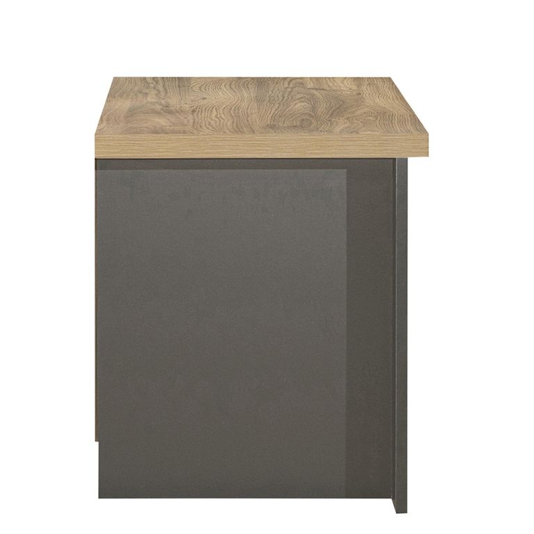 Highgate Bedside Cabinet - 2 Drawer - Dark Grey Painted