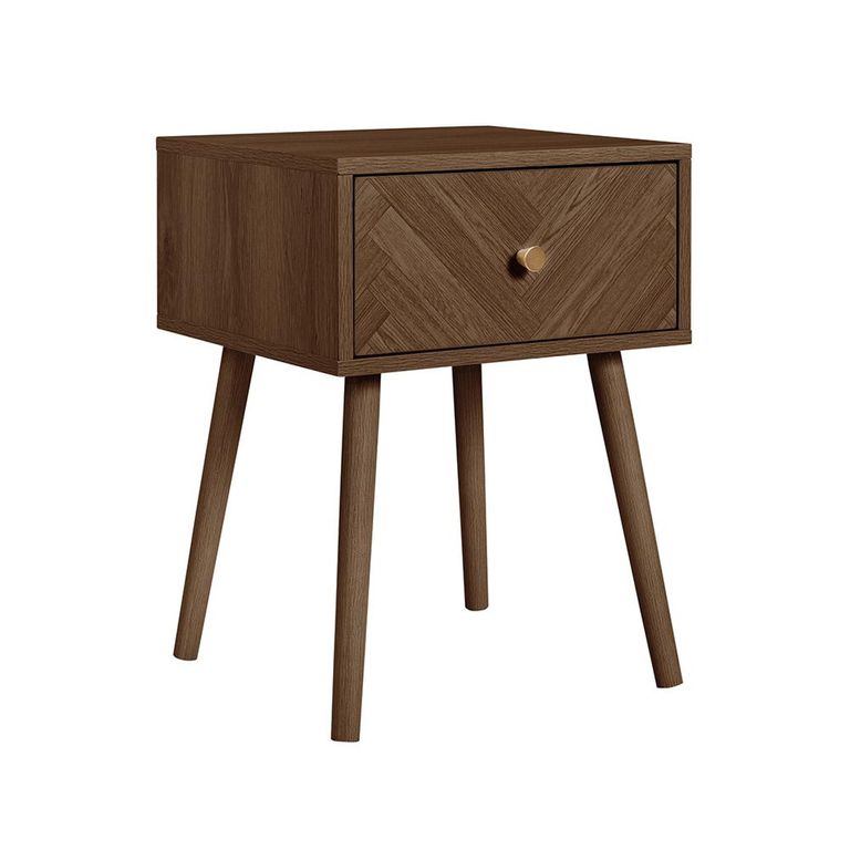 Herringford Bedside Table - 1 Drawer - Walnut