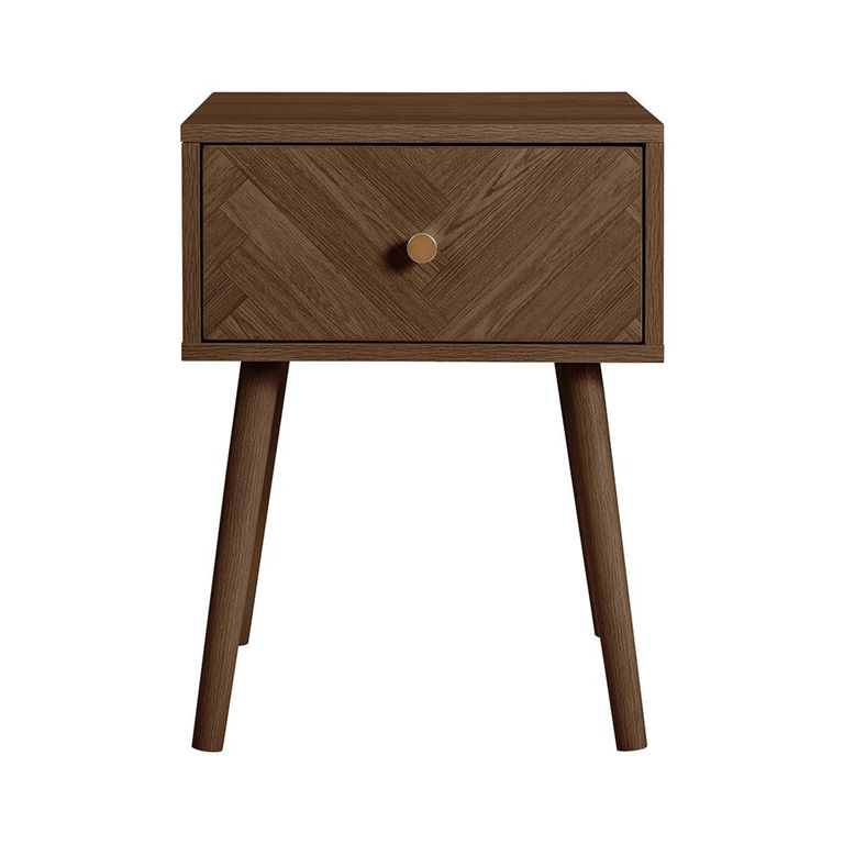 Herringford Bedside Table - 1 Drawer - Walnut