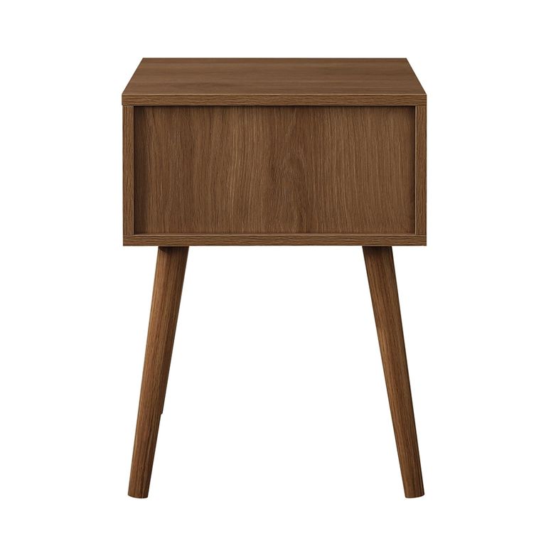 Croxley Bedside Table - 1 Drawer - Walnut and Rattan