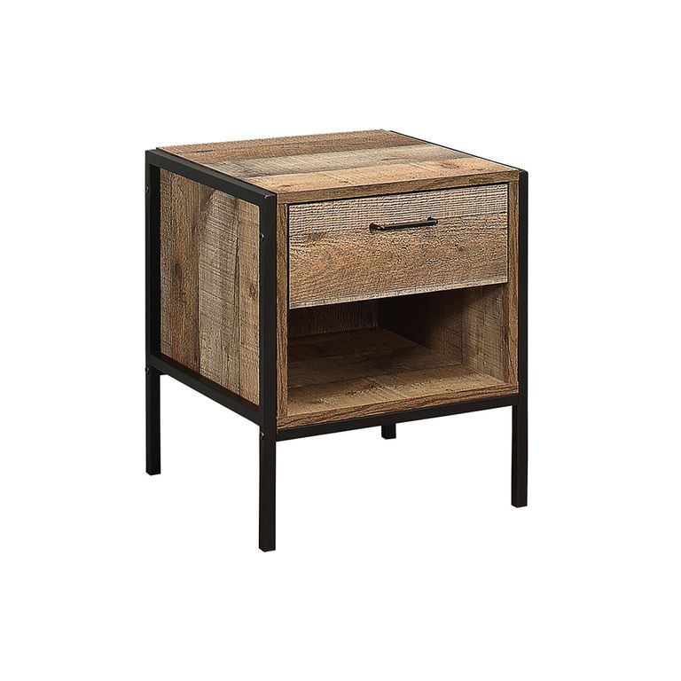 Urban Bedside Cabinet - Industrial Style - 1 Drawer - Rustic Wood