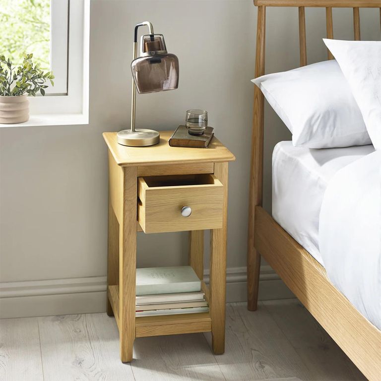 Somerset Compact Bedside Table - 1 Drawer - Oak