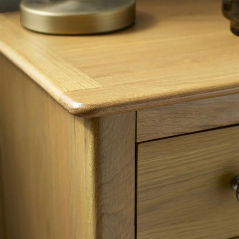 Somerset Compact Bedside Table - 3 Drawer - Oak