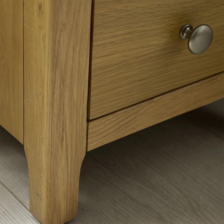 Somerset Compact Bedside Table - 3 Drawer - Oak