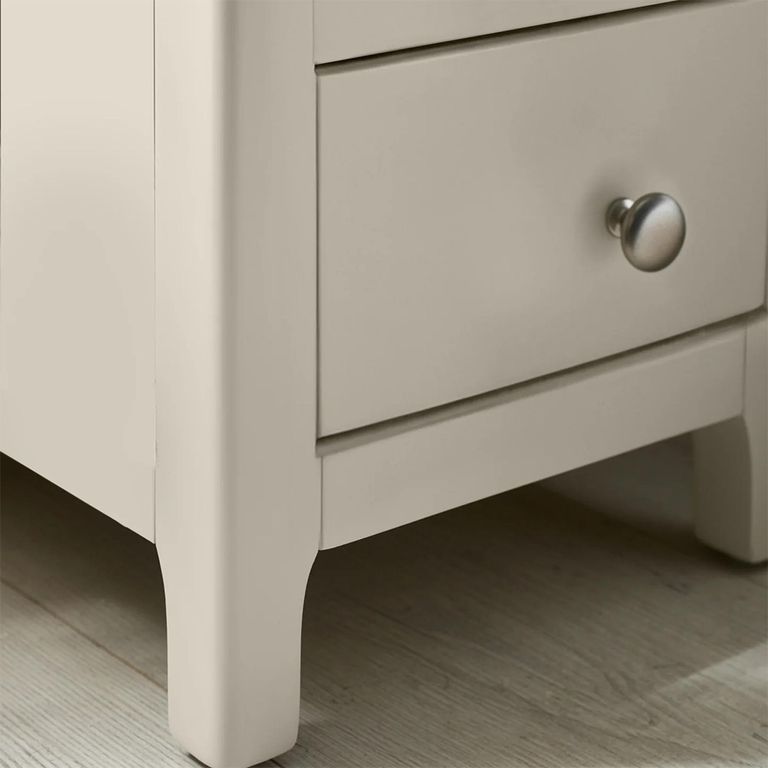 Somerset Compact Bedside Table - 3 Drawer - Truffle Grey and Oak
