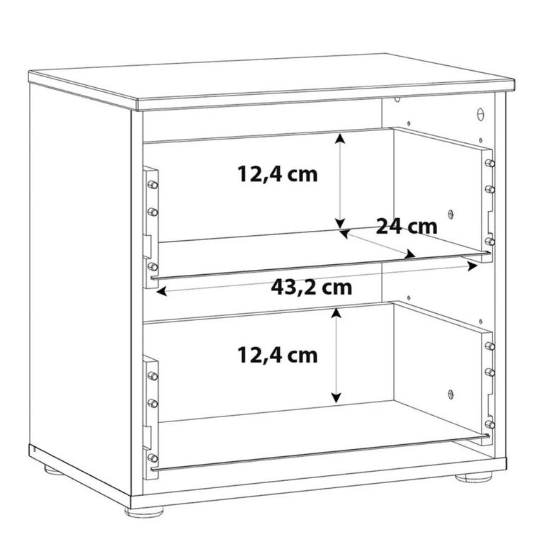 Sienna Bedside Cabinet - 2 Drawer - White Gloss
