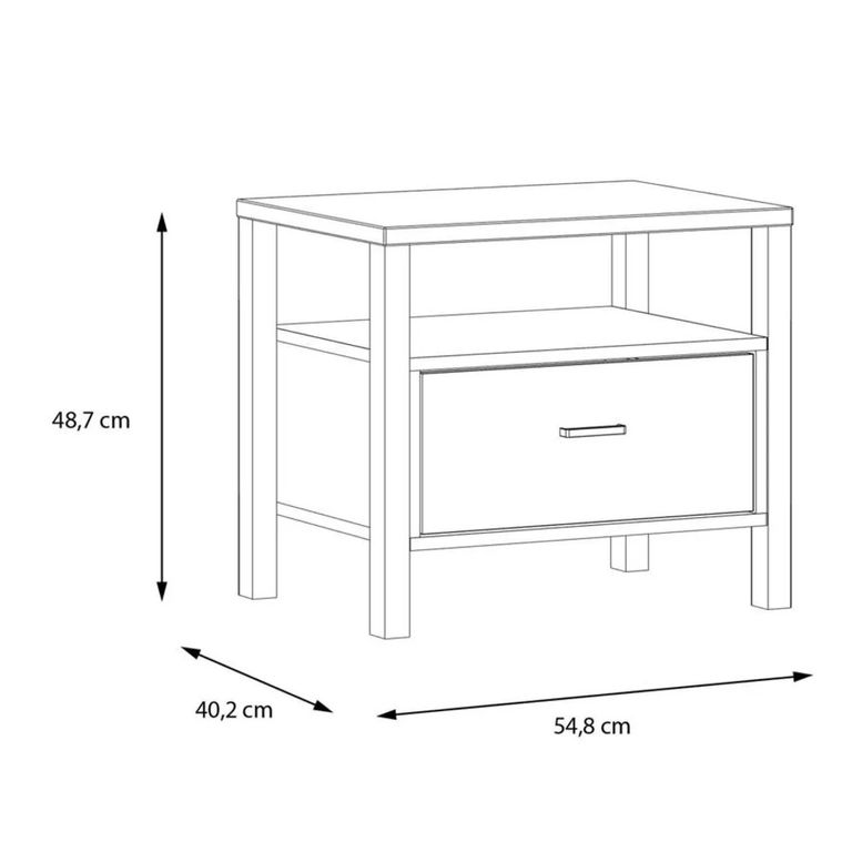 High Rock Bedside Table - 1 Drawer - Oak