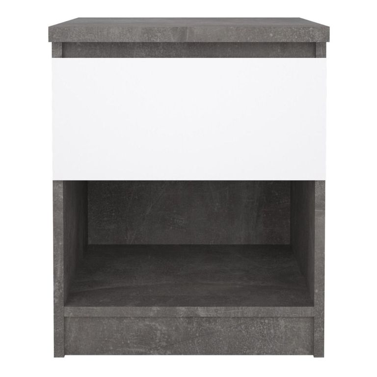 Naia Bedside Cabinet - 1 Drawer - Grey Concrete