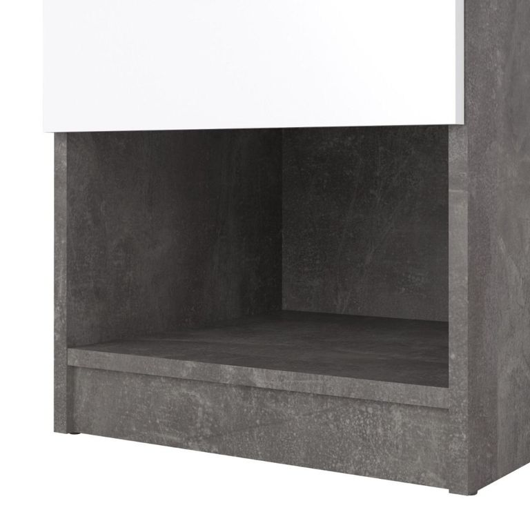 Naia Bedside Cabinet - 1 Drawer - Grey Concrete