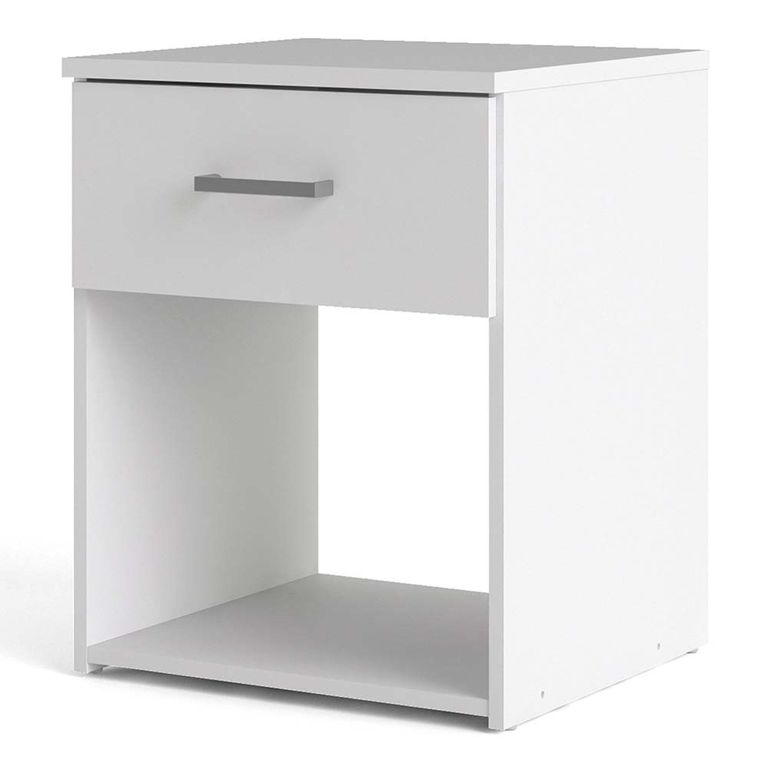 Space Bedside Cabinet - 1 Drawer - White